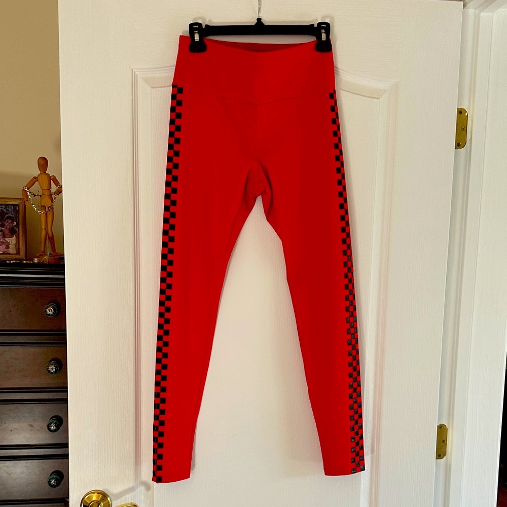 Red Checkered Women’s Workout Leggings